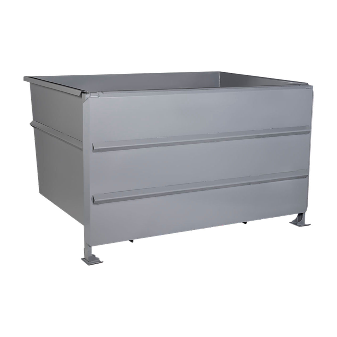 Steel Front Dump Self Dumping Hopper, 5 Cu. Yd., 7000 lb. Capacity, Gray