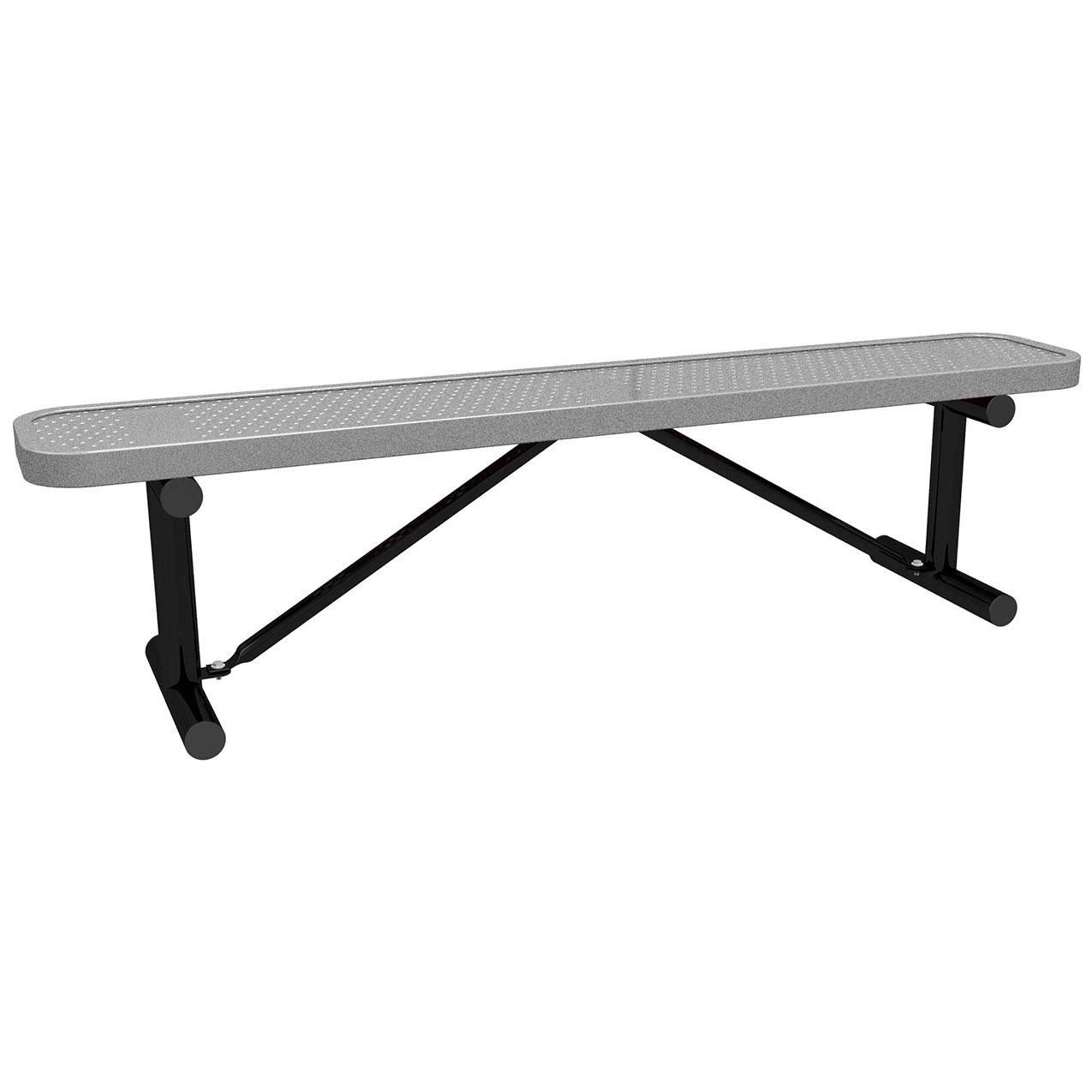 6' Standard Bench without Back, Perforated Metal, Portable, Granite