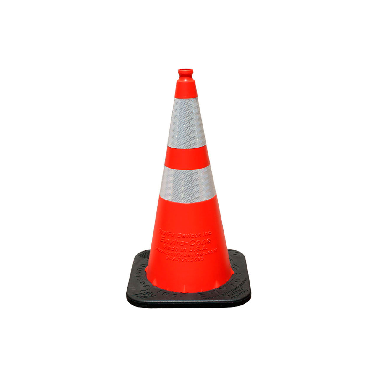 28" Enviro-Cone® with Base, 6" & 4" 3M Reflective Collar, 8 lbs., Orange