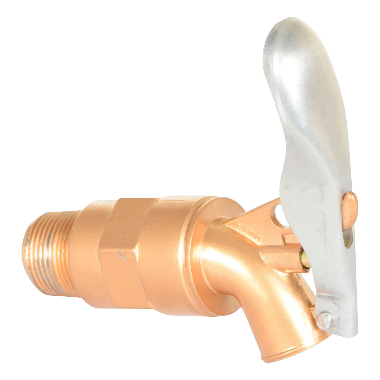 Brass Plated Aluminum Manual Drum Faucet with Lockable Handle, 3/4" Bung