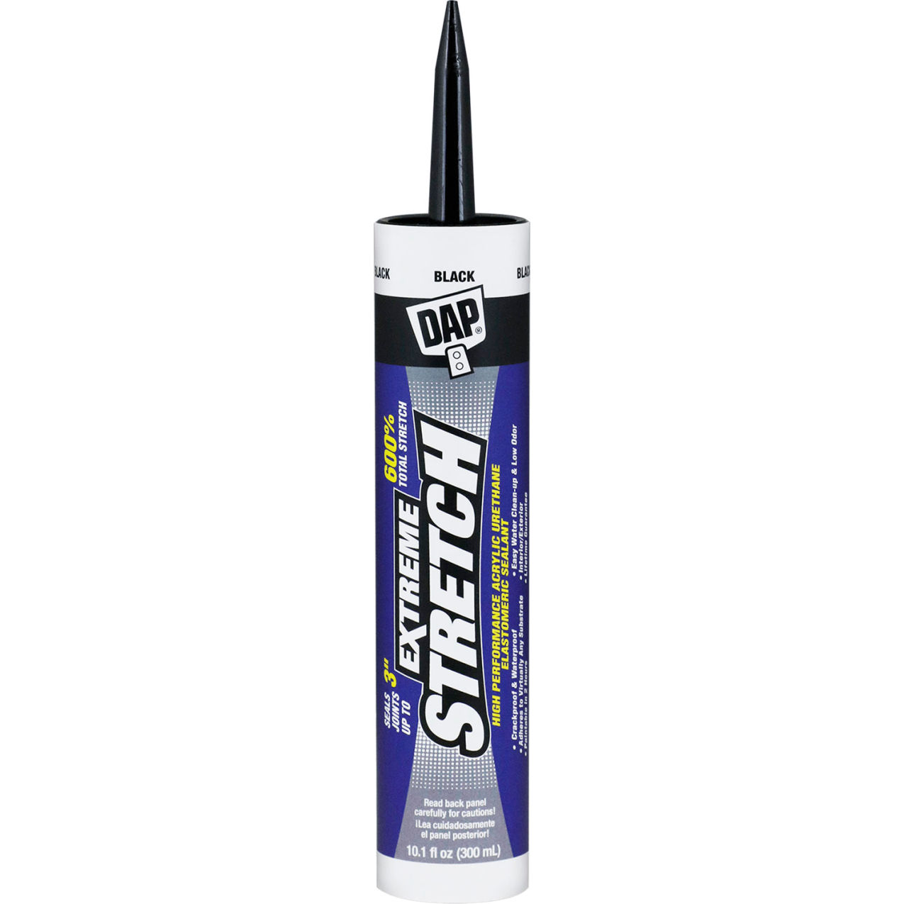 Extreme Stretch Elastomeric Sealant, 10.1 fl. oz., Black, Pack of 12