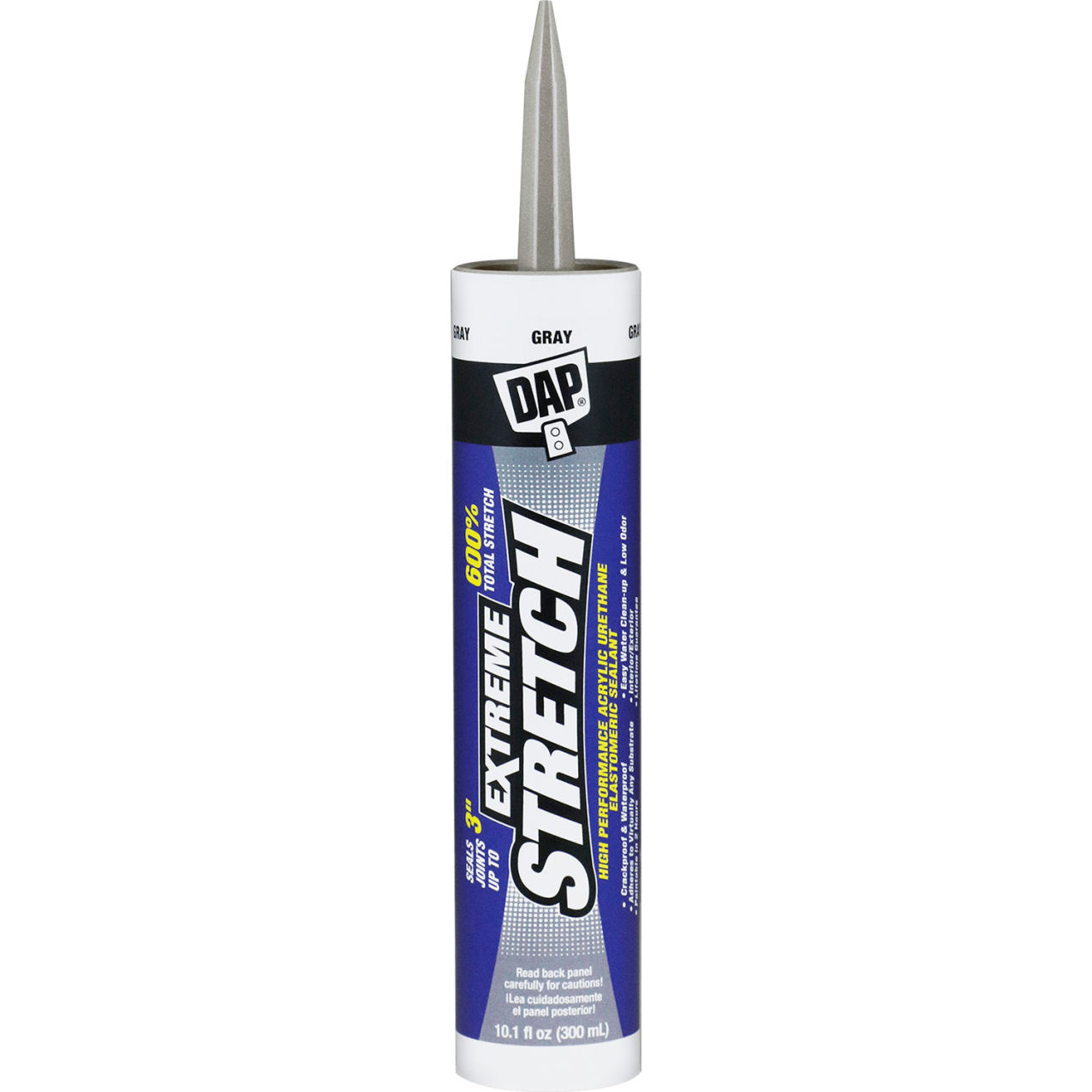 Extreme Stretch Elastomeric Sealant, 10.1 fl. oz., Gray, Pack of 12