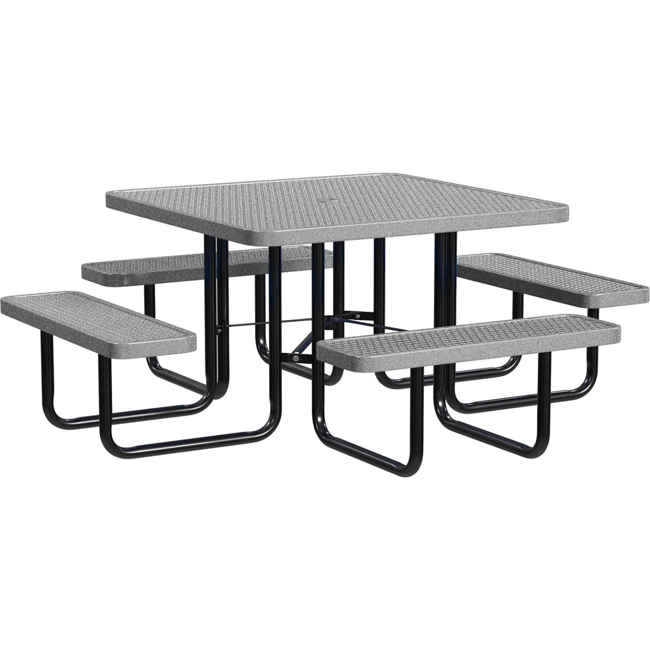 46" Square Standard Picnic Table, Expanded Metal, Portable, Granite