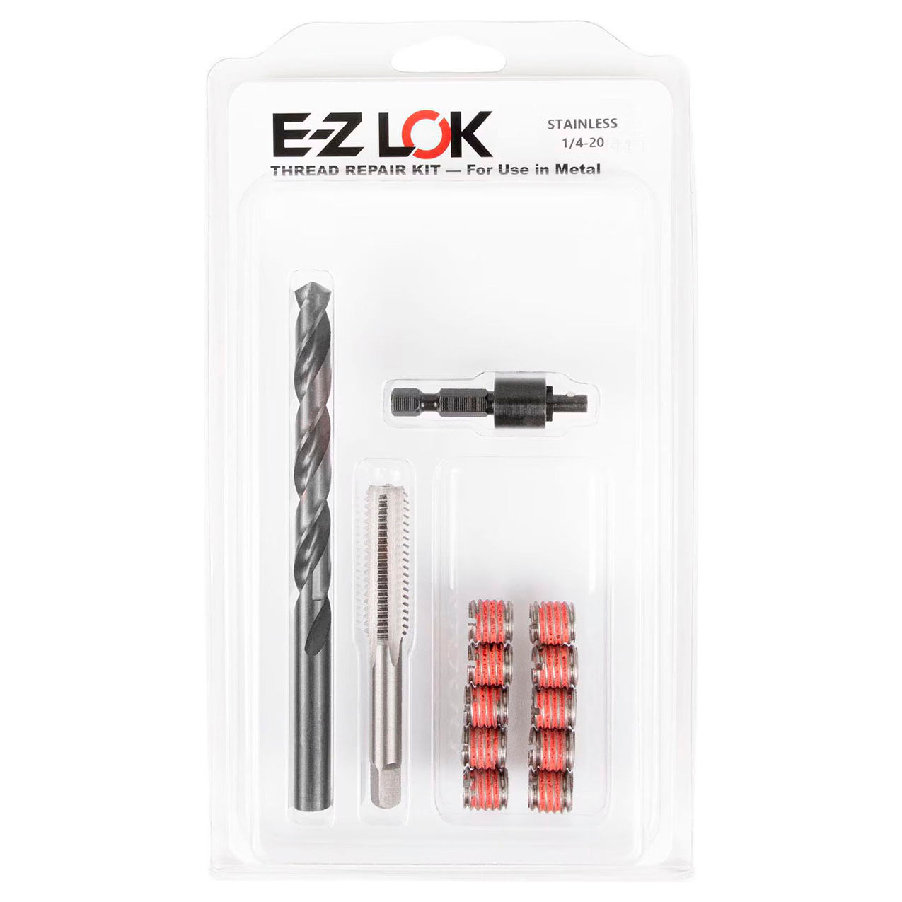 Thread Repair Kit For Metal, Standard Wall, Stainless Steel, 1/4-20 x 7/16-14