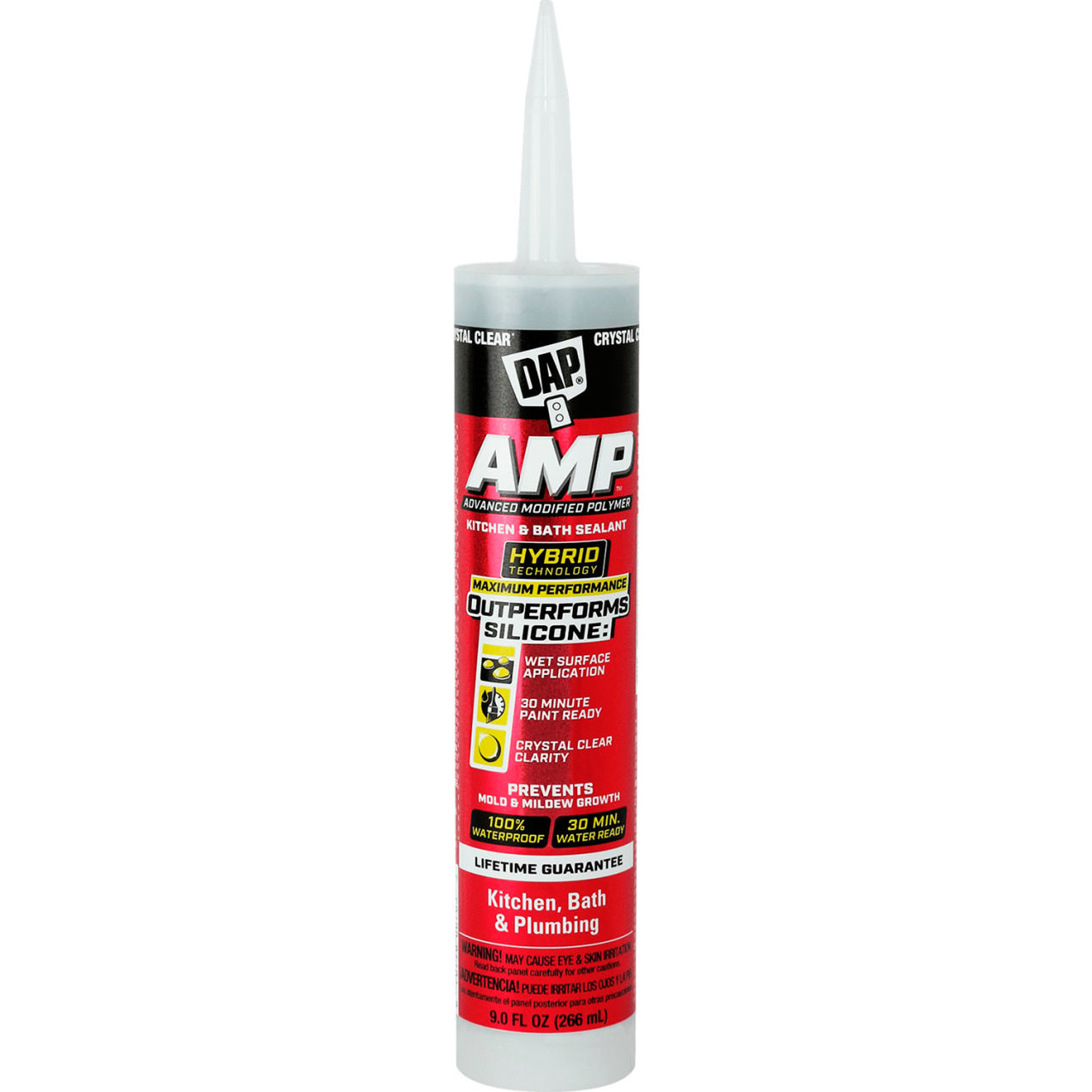 Kitchen, Bath & Plumbing Sealant, 9 fl. oz., Clear, Pack of 12