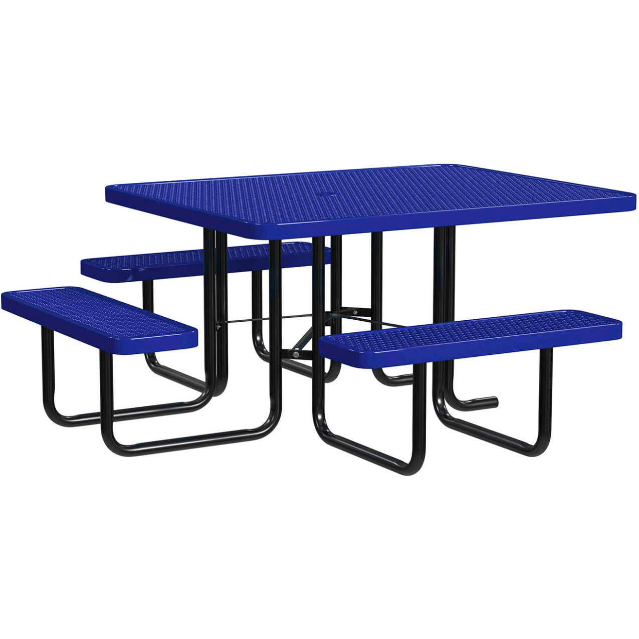 46" x 58" Rectangular Standard ADA Picnic Table, Expanded Metal, Portable, Navy