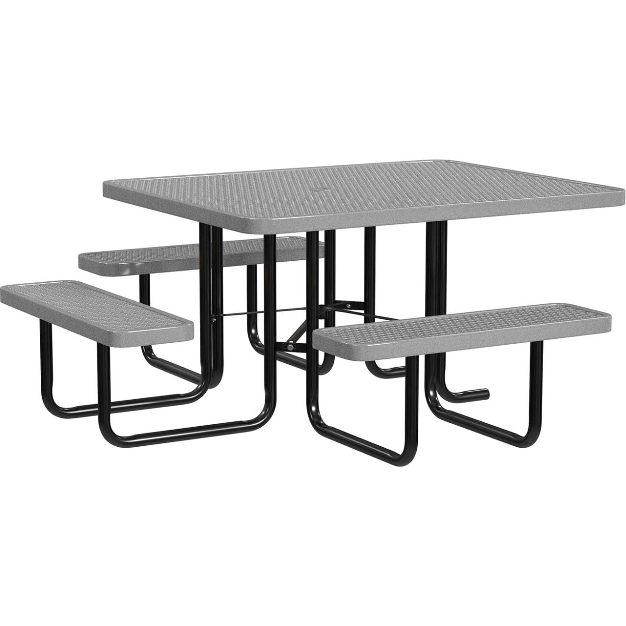46" x 58" Rectangular Standard ADA Picnic Table, Expanded Metal, Granite