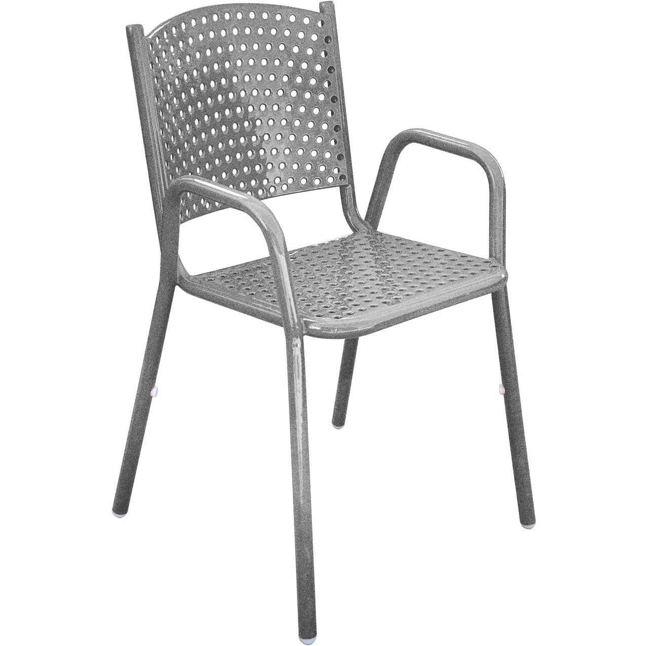 31-5/8" Tall Stackable Perforated Metal Chair, Granite