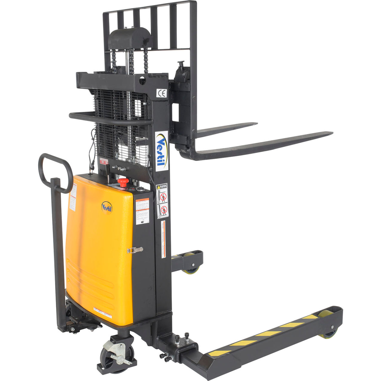Steel Adjustable Stacker with Powered Lift, 36" Lift, 3000 Lb. Capacity