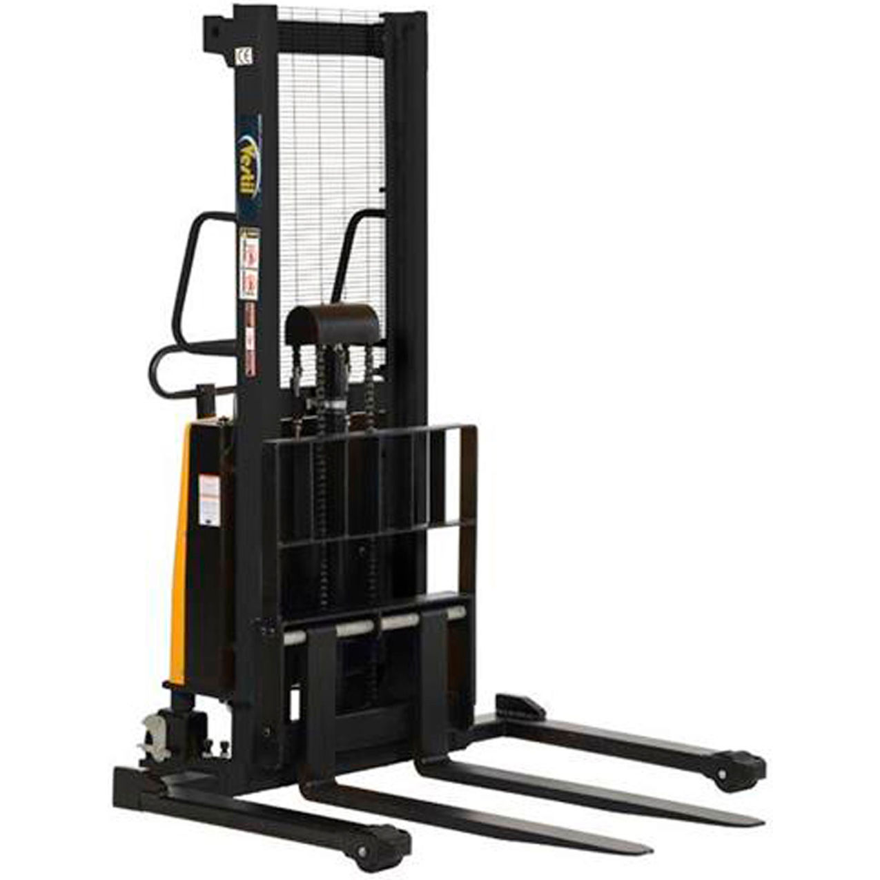 Steel Adjustable Stacker with Powered Lift, 63" Lift, 3000 lb. Capacity