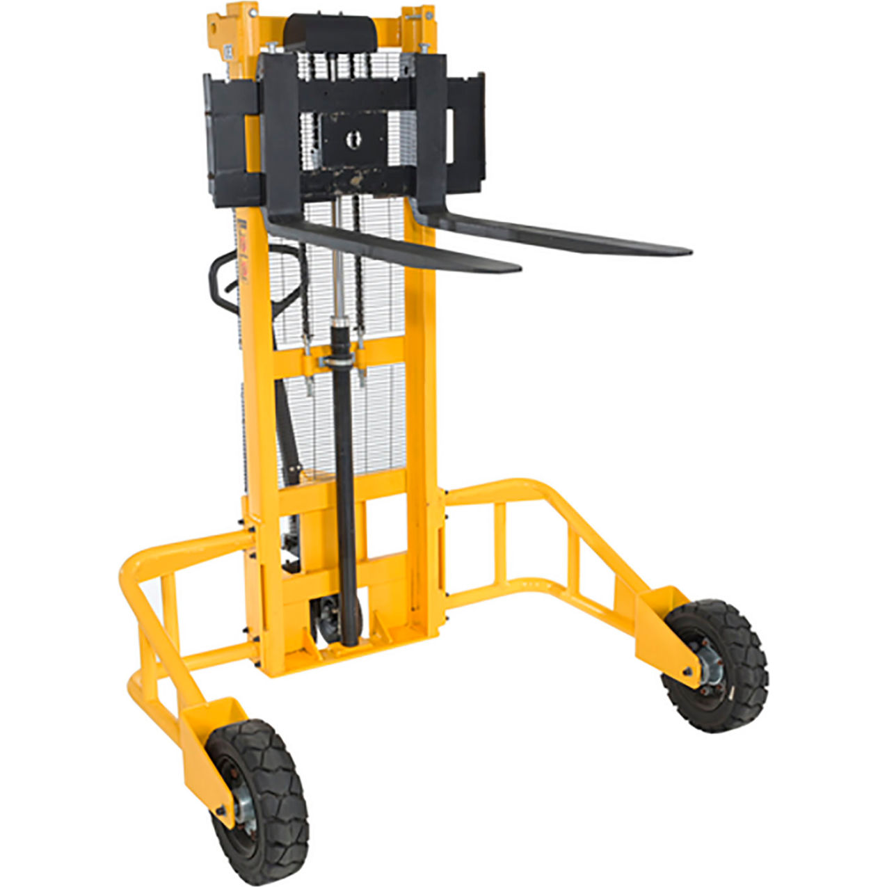 Steel Manual Rough Terrain Stacker, 62" Lift, 2000 lb. Capacity