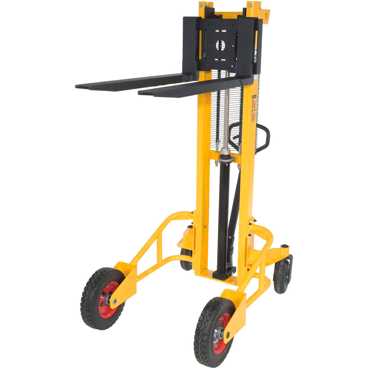 Narrow Manual Rough Terrain Stacker, 59" Lift, 1500 lb. Capacity