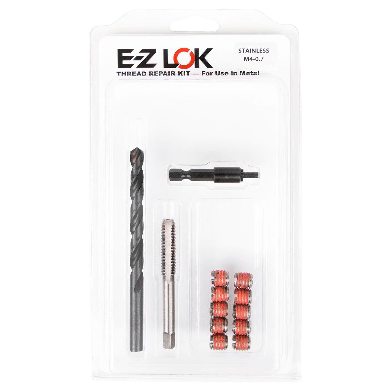 Thread Repair Kit For Metal, Standard Wall, Stainless Steel, M4-0.7 x M8-1.25