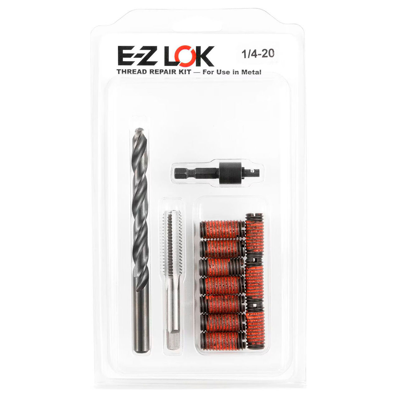 Thread Repair Kit For Metal, Standard Wall, 1/4-20 x 7/16-14 x 1" Length