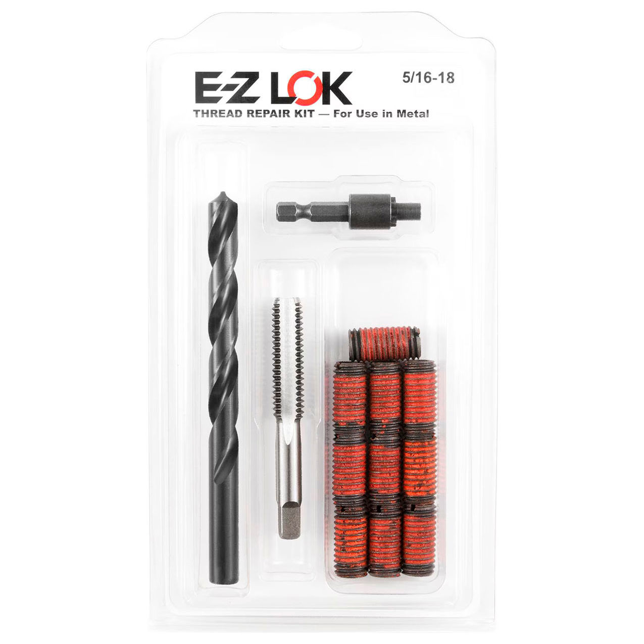 Thread Repair Kit For Metal, Standard Wall, 5/16-18 x 1/2-13 x 1" Length