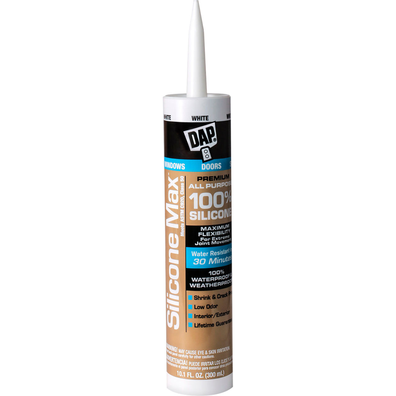 Silicone Max Premium All Purpose Silicone Sealant, 10.1 fl. oz., White, Pk of 12