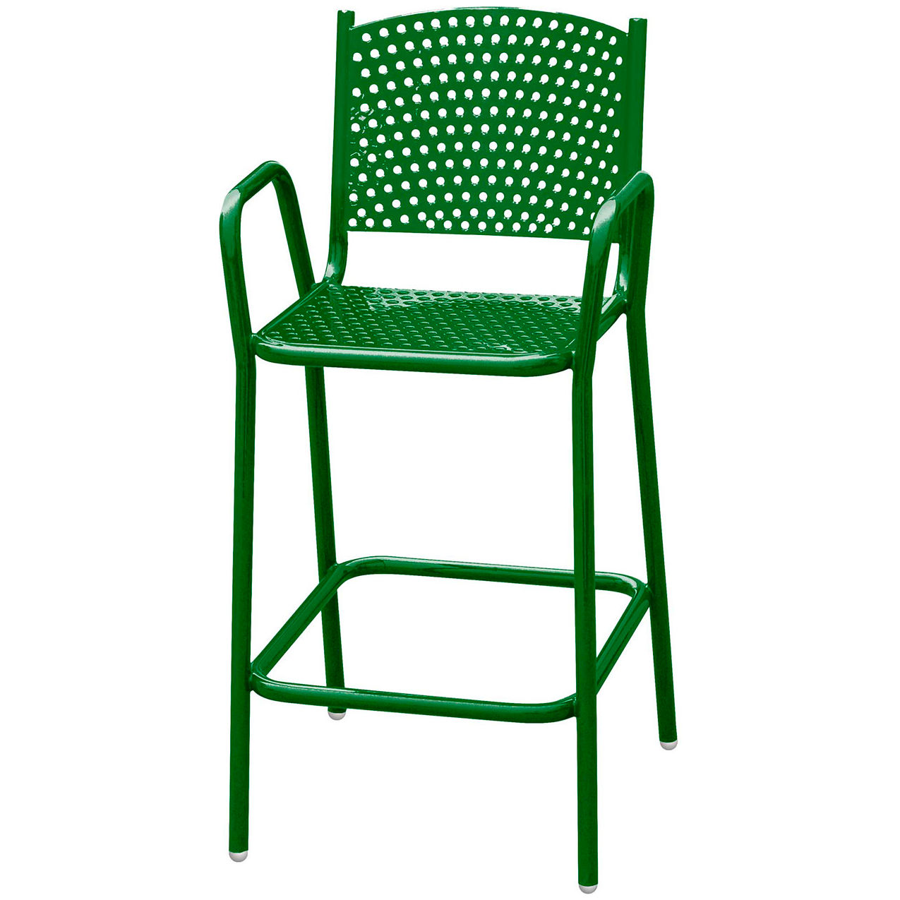 42-3/4" Tall Perforated Bar Height Metal Chair, Green
