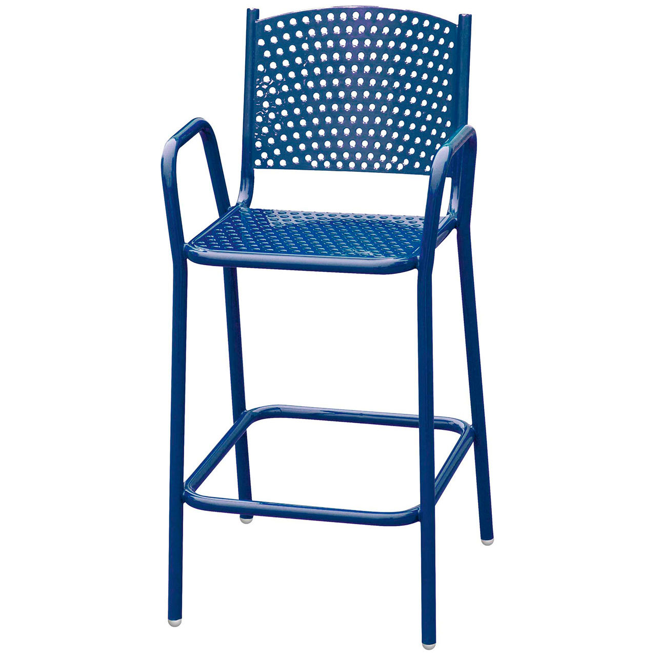42-3/4" Tall Perforated Bar Height Metal Chair, Navy