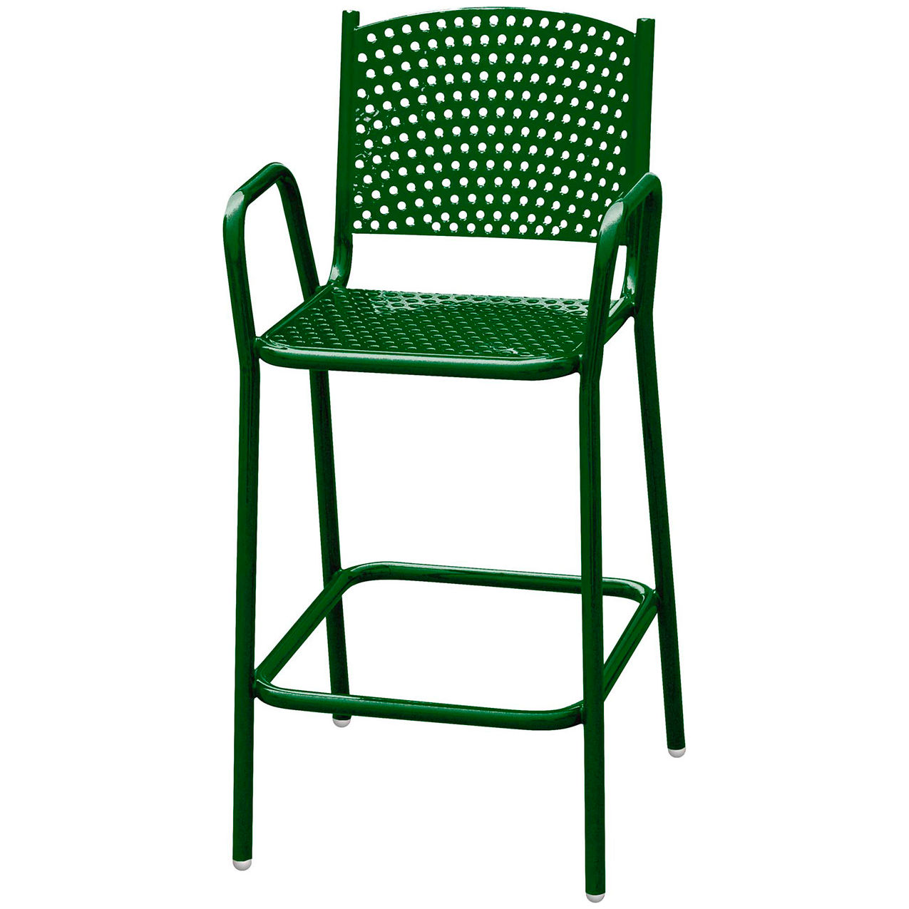42-3/4" Tall Perforated Bar Height Metal Chair, Black Green