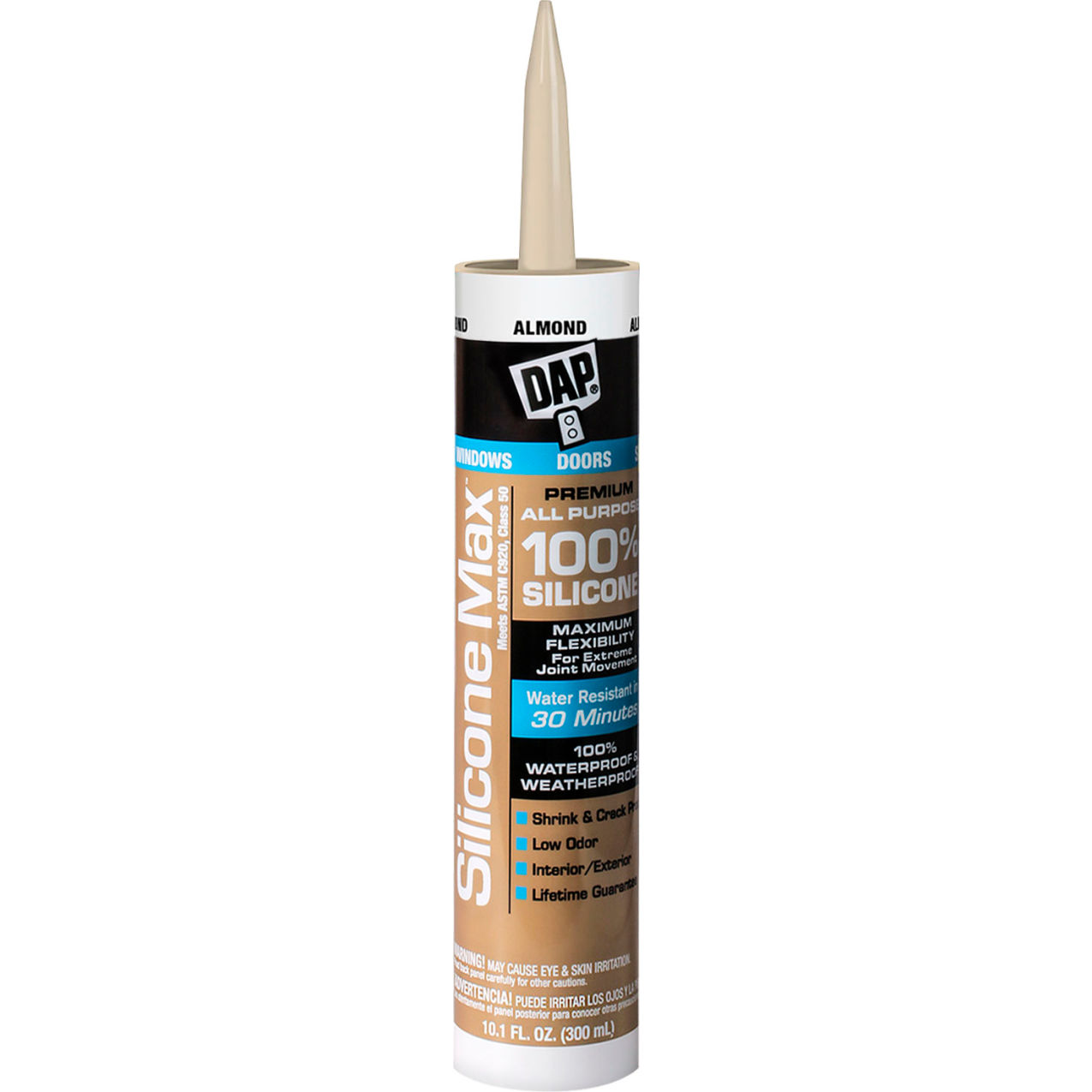 Silicone Max Premium All Purpose Silicone Sealant, 10.1 fl. oz., Almond, Pk of 12