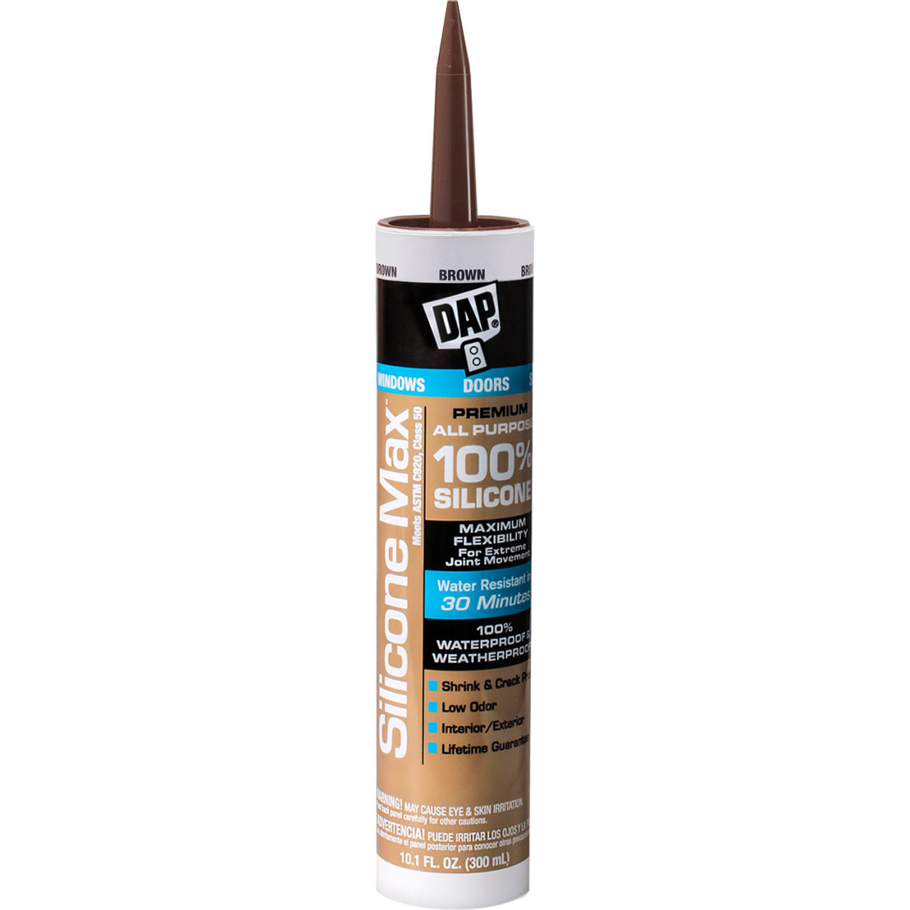 Silicone Max Premium All Purpose Silicone Sealant, 10.1 fl. oz., Brown, Pk of 12