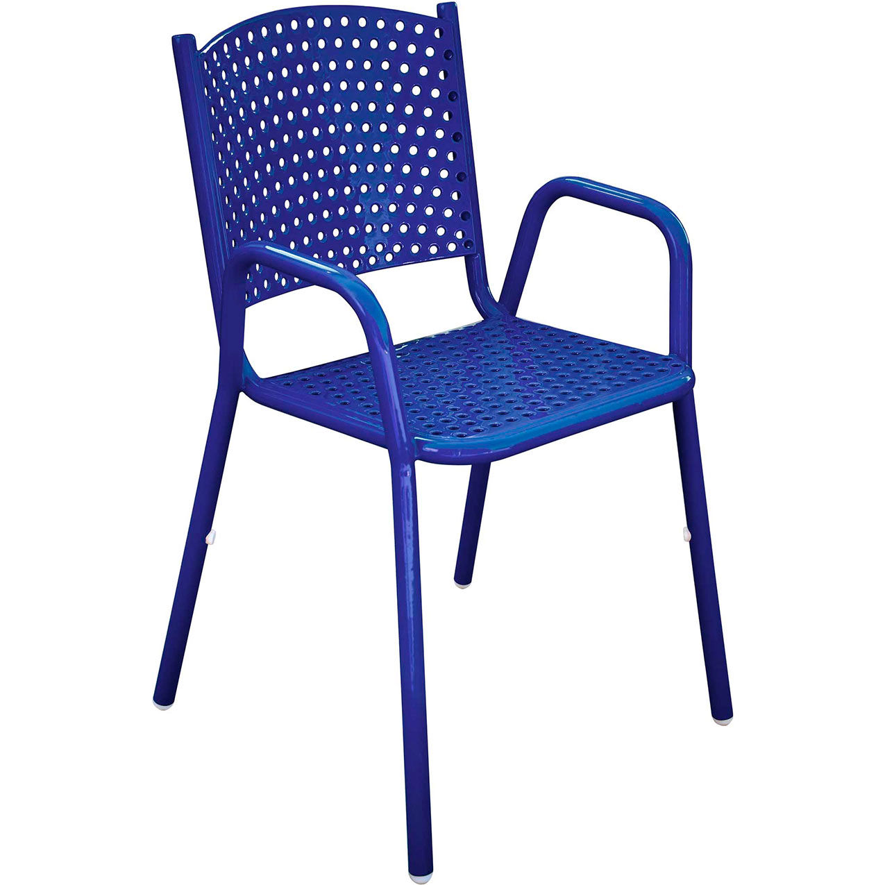 31-5/8" Tall Stackable Perforated Metal Chair, Navy