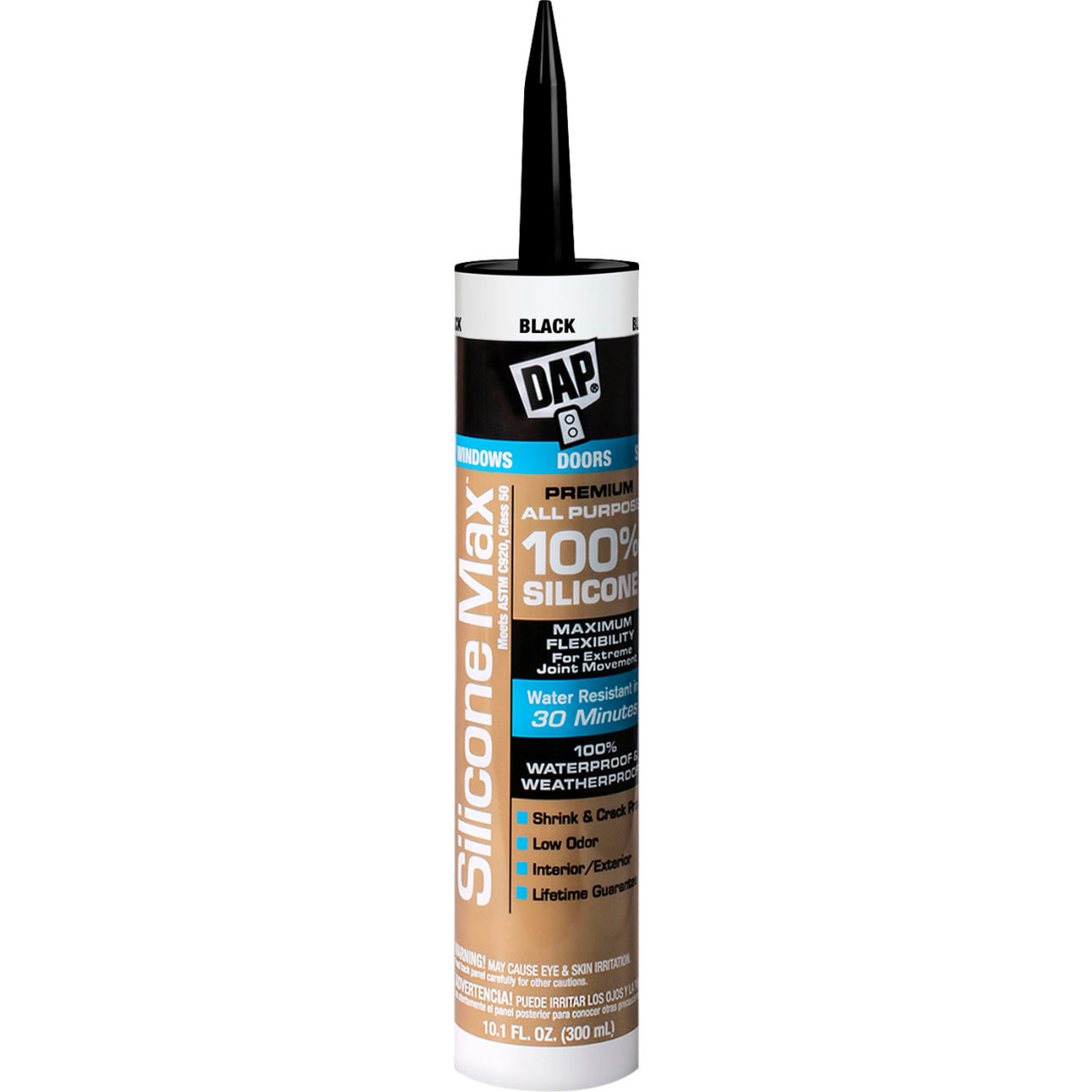 Silicone Max Premium All Purpose Silicone Sealant, 10.1 fl. oz., Black, Pk of 12