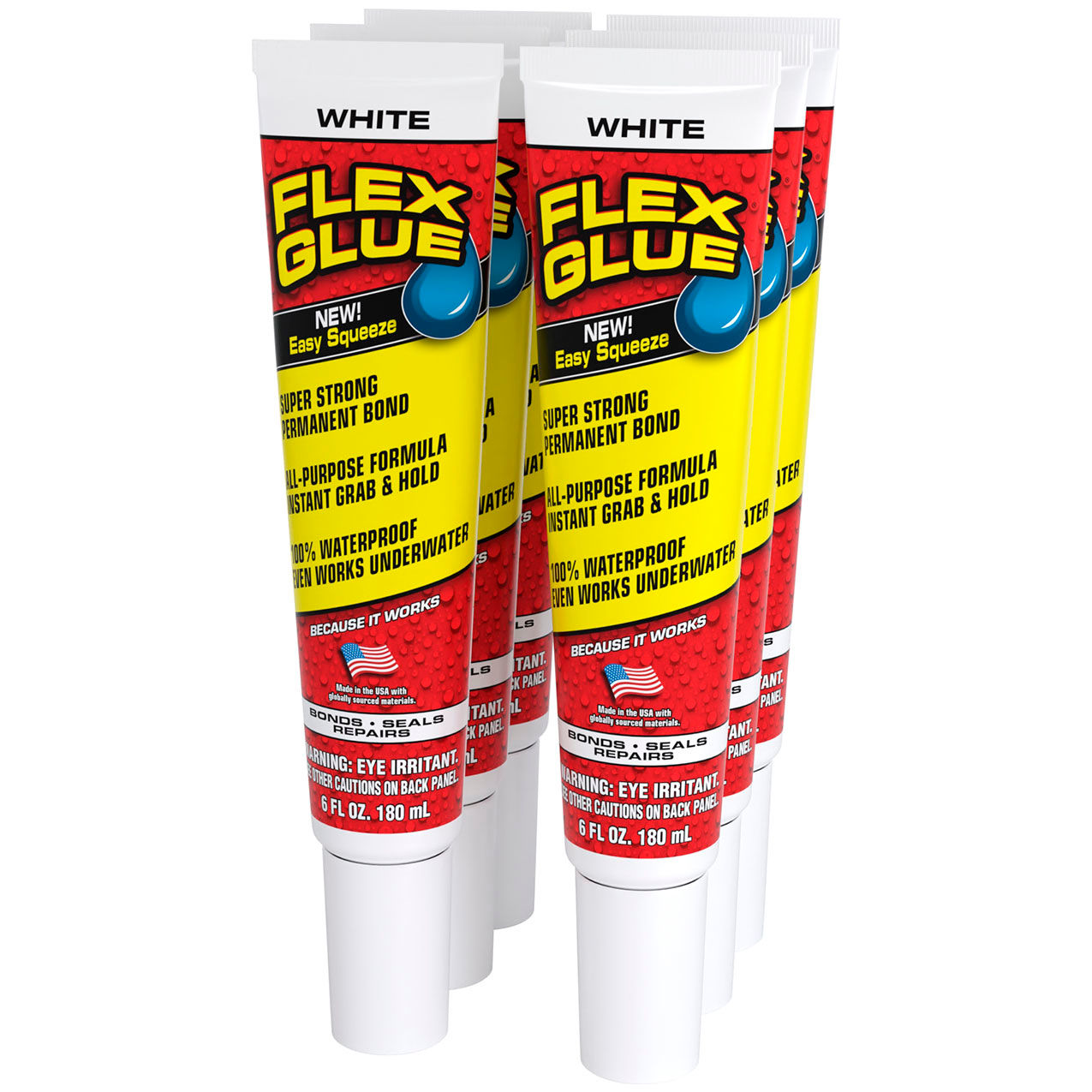 Waterproof Adhesive, 6 oz. Tube, White, 6/Case