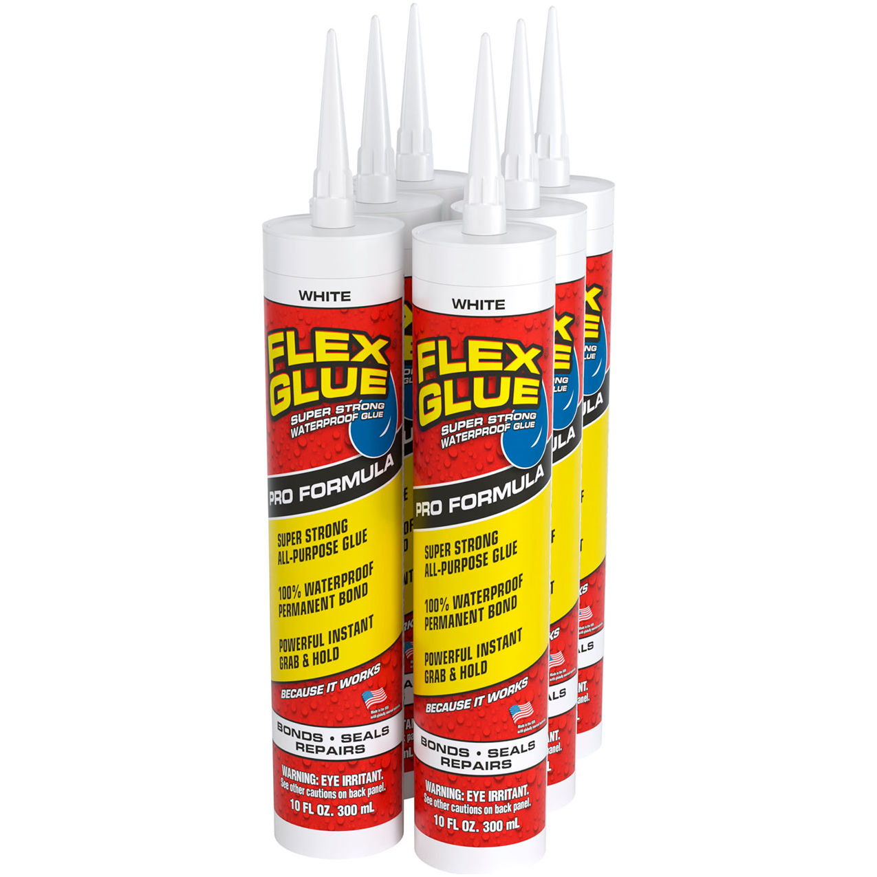 Waterproof Adhesive, 10 oz. Pro Cartridge, White, 6/Case