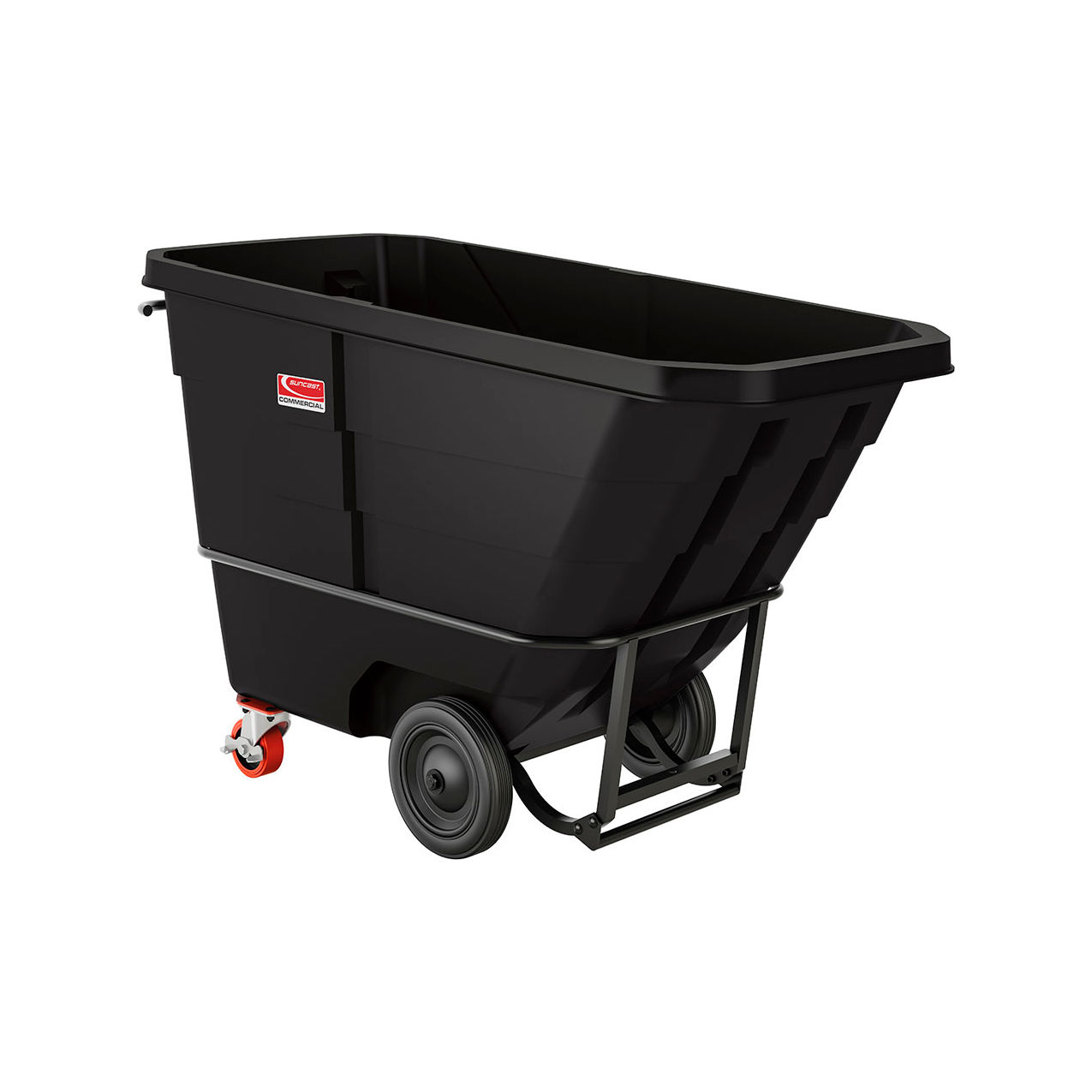 Commercial Standard Duty MDPE Tilt Truck, 1 Cu. Yd. Cap., 1300 lb. Capacity, Black