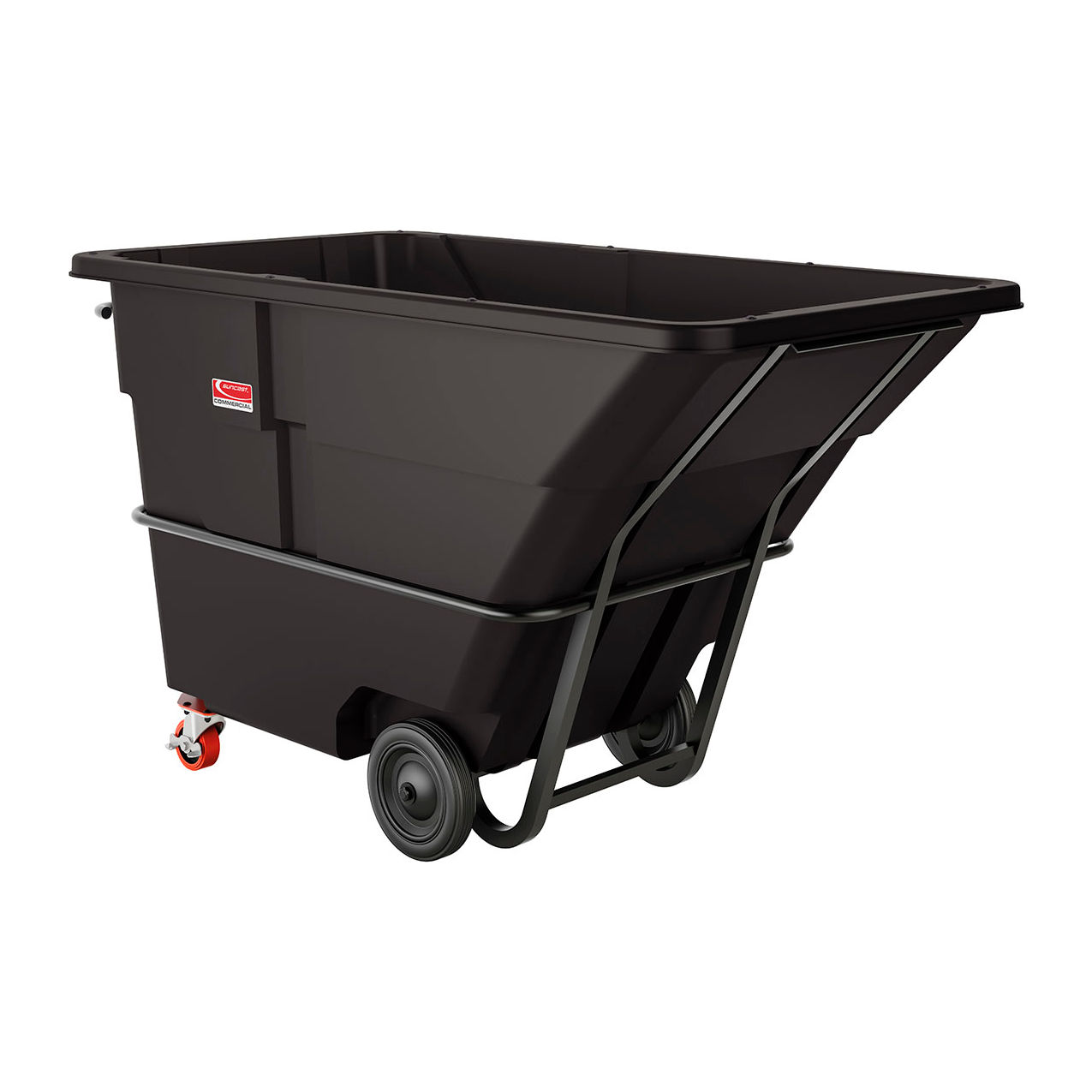 Commercial Standard Duty MDPE Tilt Truck, 2 Cu. Yd. Cap., 1400 lb. Capacity, Black