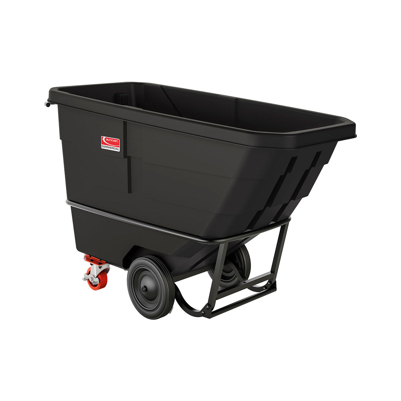 Commercial Standard Duty MDPE Tilt Truck, 3/4 Cu. Yd. Cap., 1300 lb. Capacity, Black