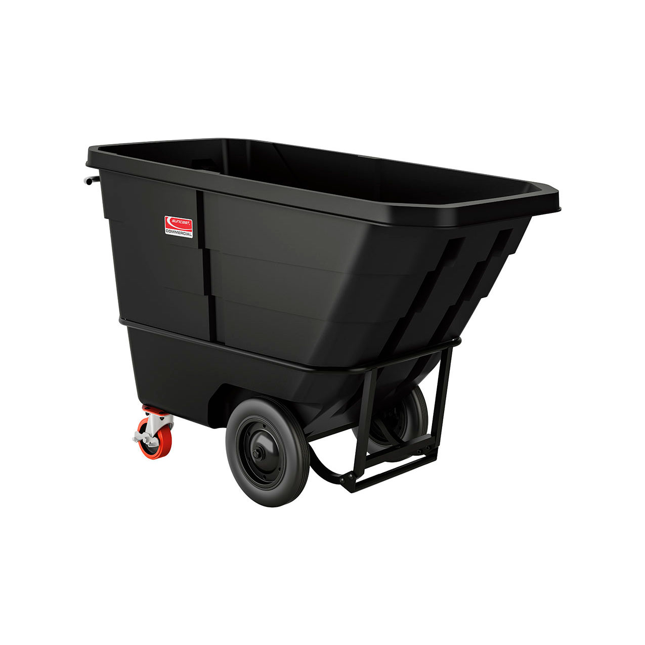 Commercial Heavy Duty MDPE Tilt Truck, 1 Cu. Yd. Cap., 2200 lb. Capacity, Black