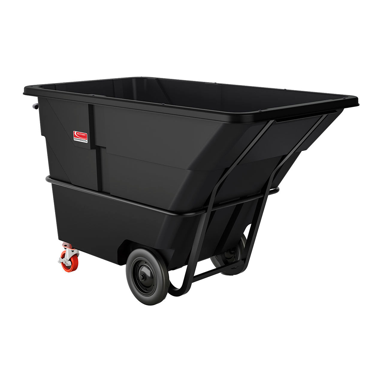 Commercial Heavy Duty MDPE Tilt Truck, 2 Cu. Yd. Capacity, 2300 lb Capacity, Black
