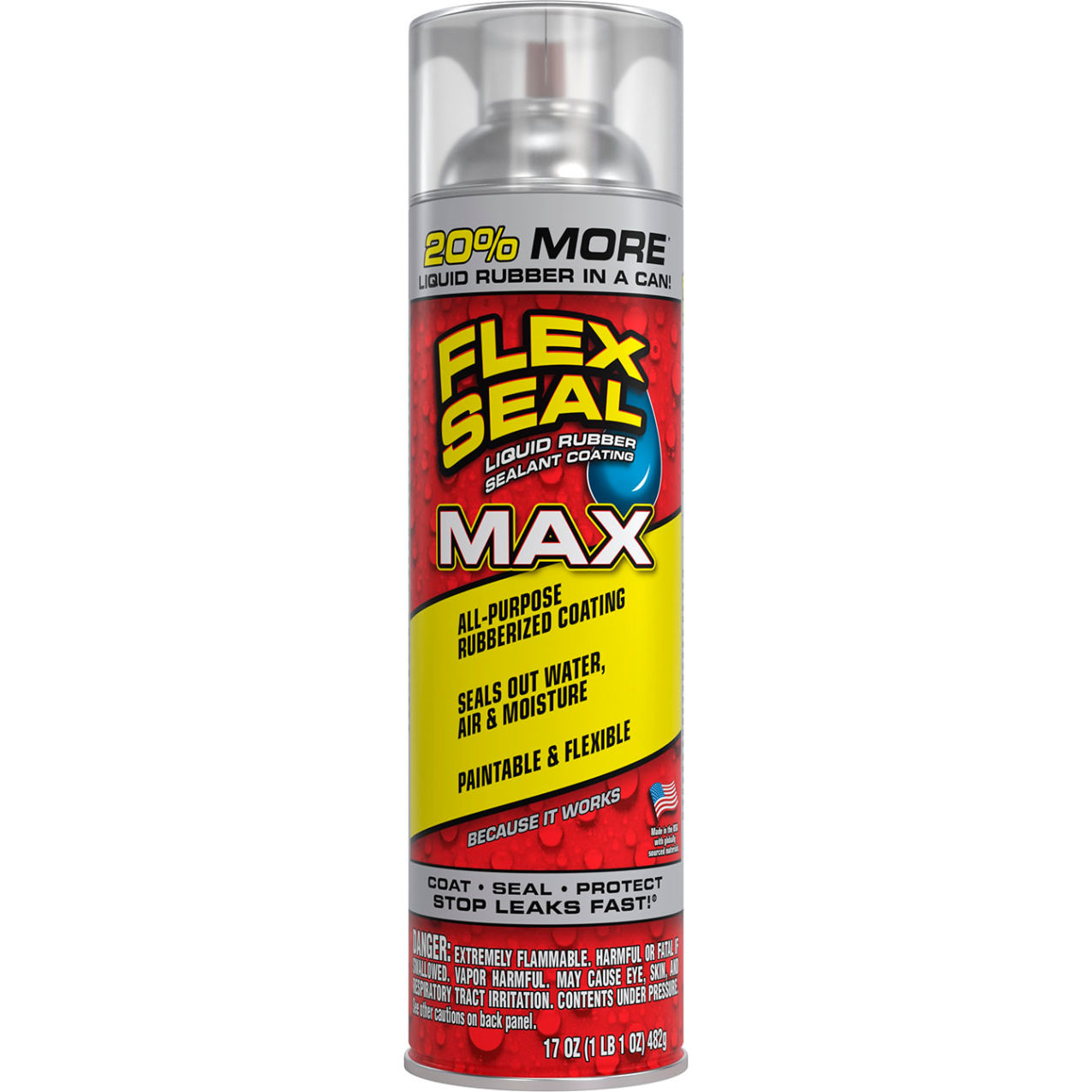 Liquid Spray Rubber Sealant Coating, 17 oz. Can, Clear, 4/Case