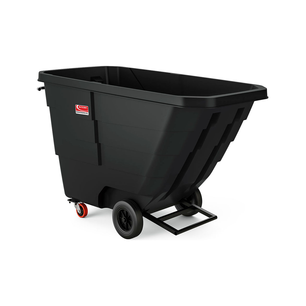 Commercial Light Duty MDPE Tilt Truck, 1 Cu. Yd. Cap., 1250 lb. Capacity, Black