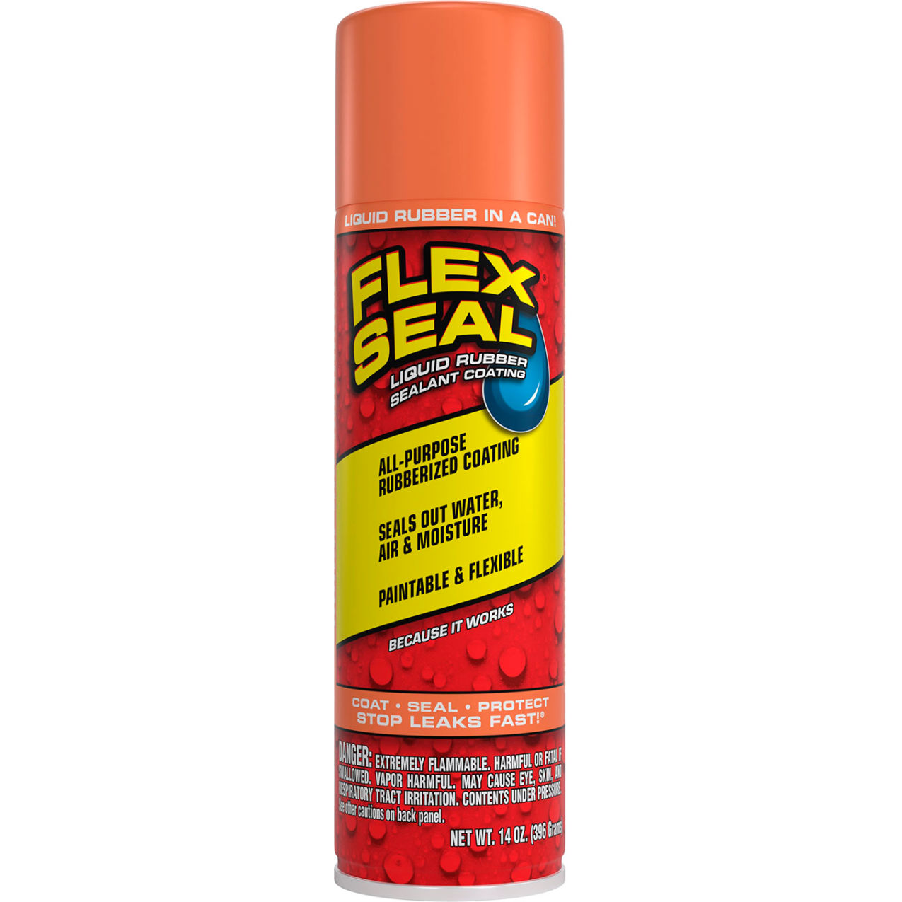Liquid Spray Rubber Sealant Coating, 14 oz. Can, Terra Cotta, 6/Case