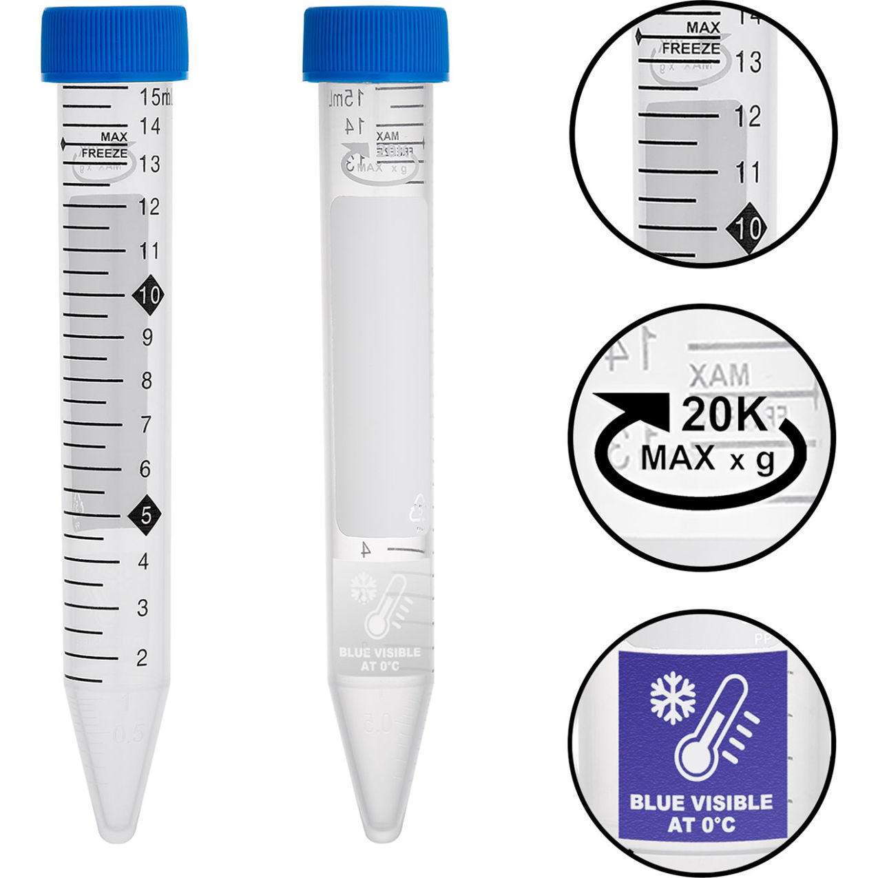 Bio ProSeries Centrifuge Tubes, Sterile, 15mL, Resealable bags, 500/Case