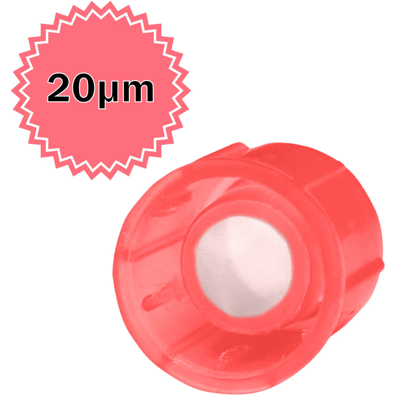 Bio Cap for 12 x 75mm FlowTubes w/20m Strainer Mesh, Red, 500/Pack