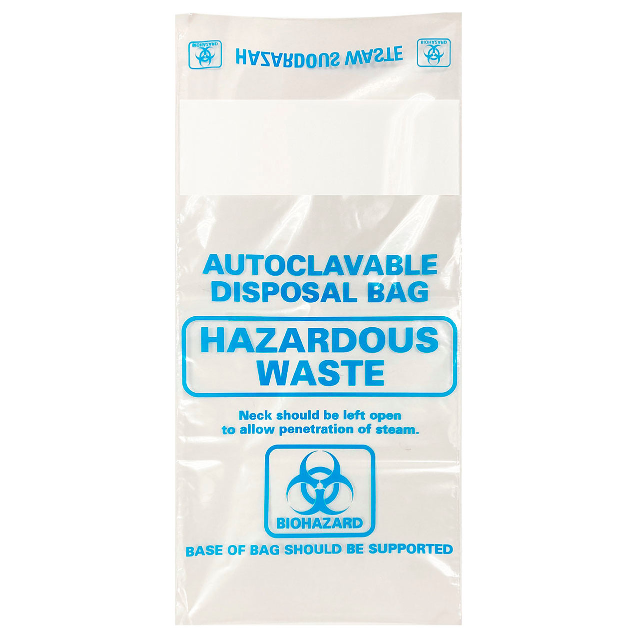 Bio Autoclave Bags, 3 Gal, 2.25 Mill, 12-3/16"W x 26"L, Clear, 200/Pack