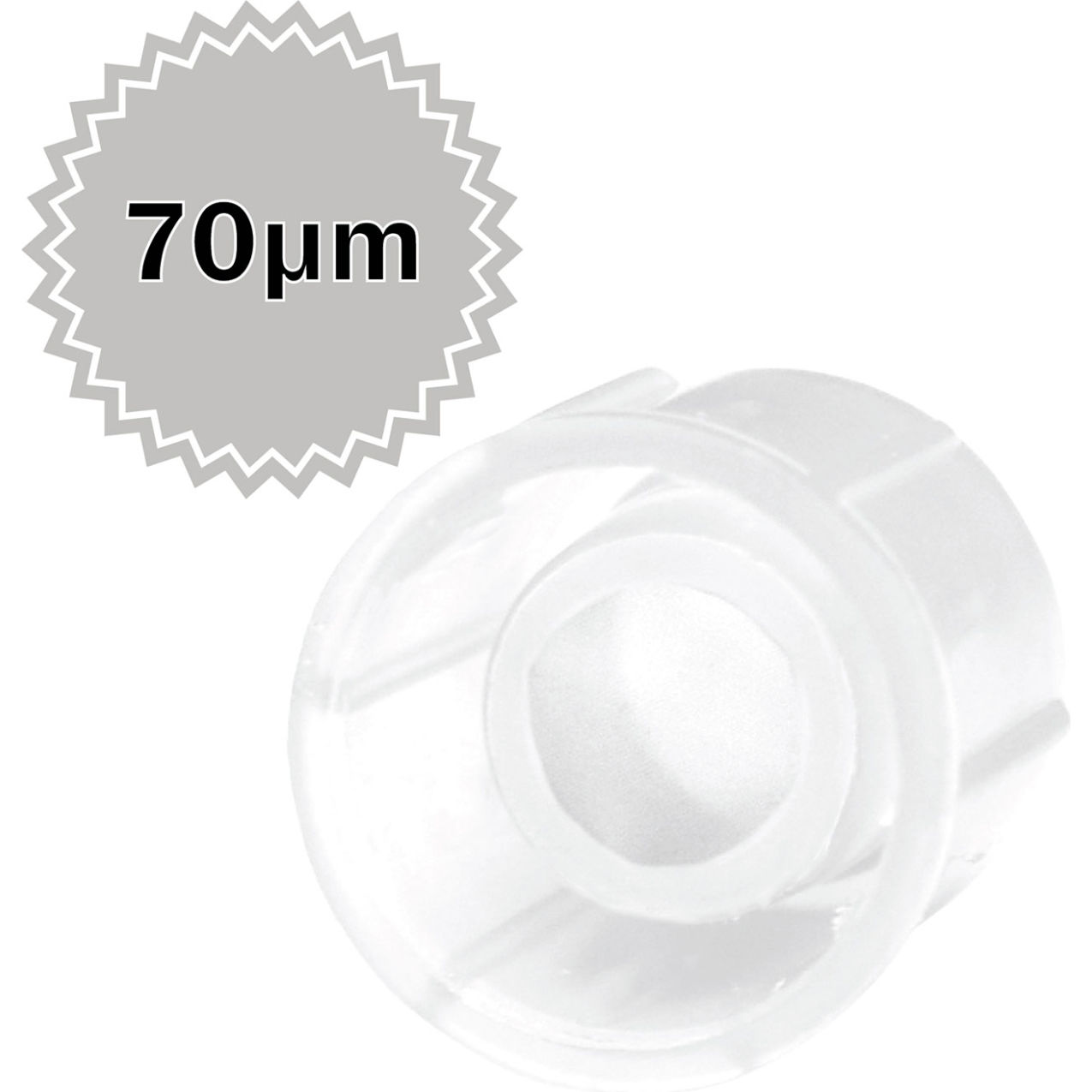 Bio Cap for 12 x 75mm FlowTubes w/70m Strainer Mesh, White, 500/Pack