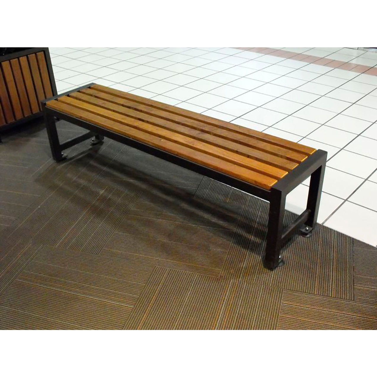 Regency 6' Backless Bench, Pau Lope Wood Slats, Black