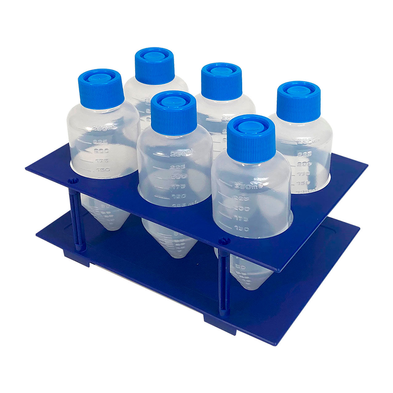 Bio Centrifuge Tube Rack, For 175, 225, 250mL Tubes, 6 Places, Blue, 5/Pack