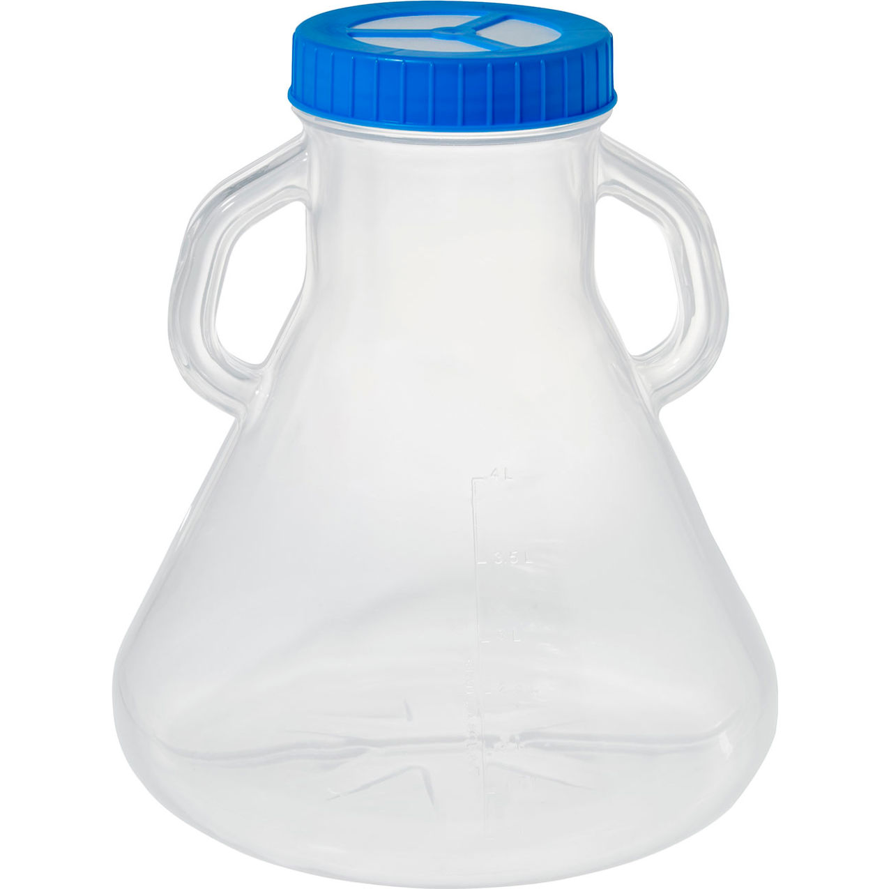 Bio 5.0L Erlenmeyer Flask/Fernbach w/Vent Cap, Baffled Bottom, Styrene Butadiene, Sterile