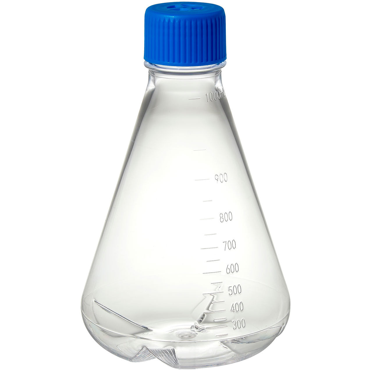 Bio 1000mL Erlenmeyer Flask w/Vented Screw Cap, Baffled Bottom, Polycarbonate, Sterile