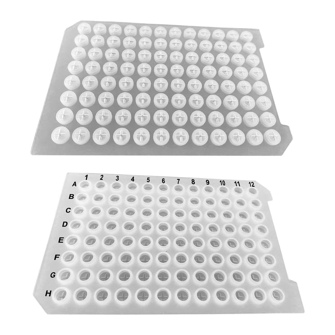 Bio OptiWell Sealing Mat, 96 Round Well, "+" Opening, 7.3mm Dia., Printed, 50/Pack