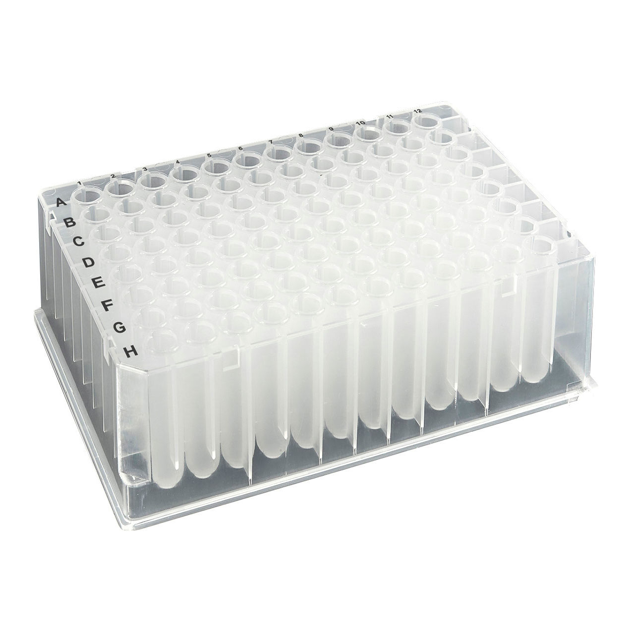Bio OptiWell Deep Well Plate, 96 Round Well, 1.2mL, F-Bottom, PP, 50/Pack