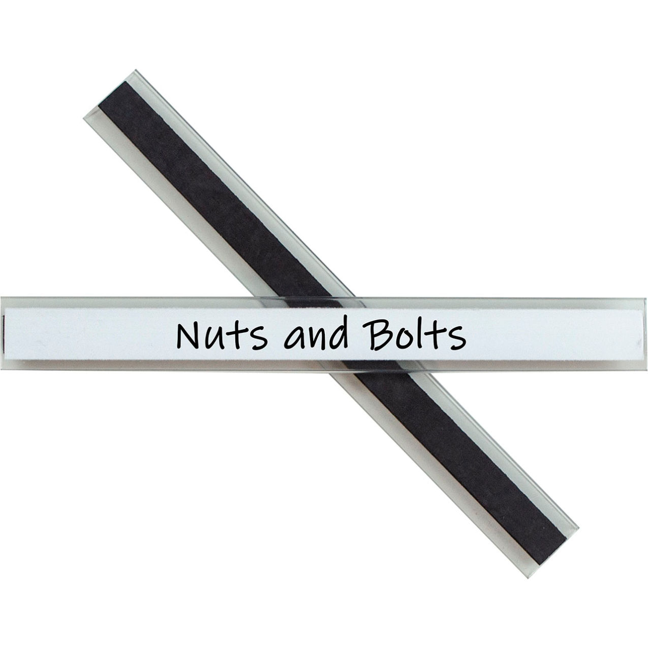 Magnetic Label Holders, Side Load, 6" x 1/2", Clear, Pack of 10