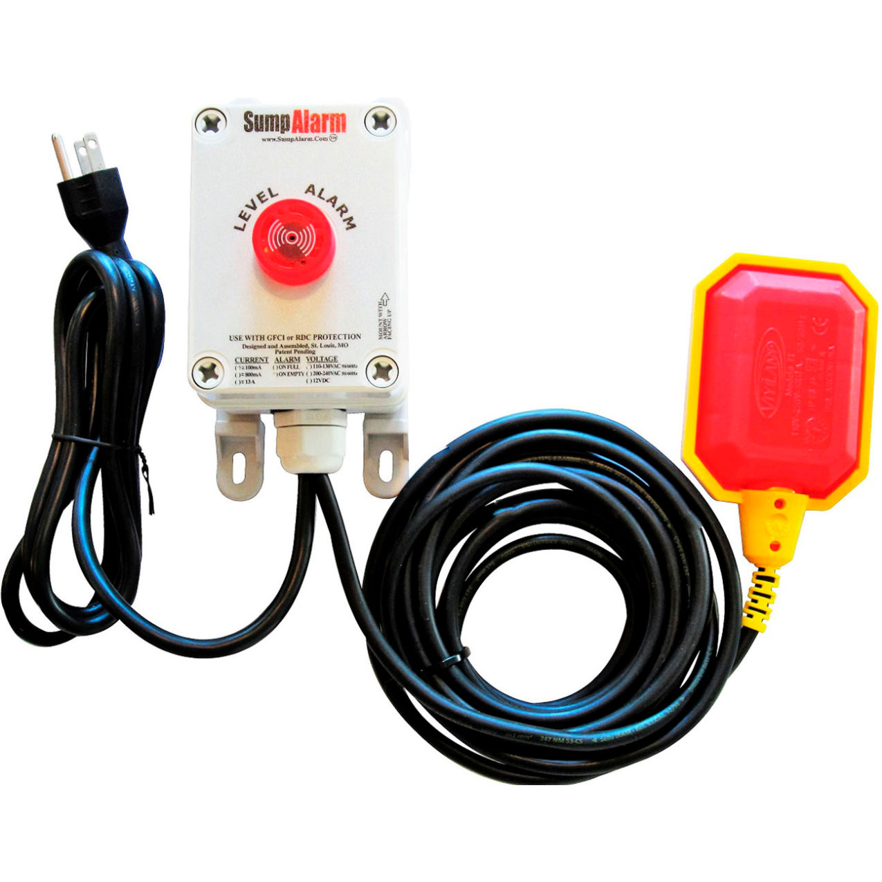 Sump Alarm High Water Alarm, 120V, 16' Float, Retail