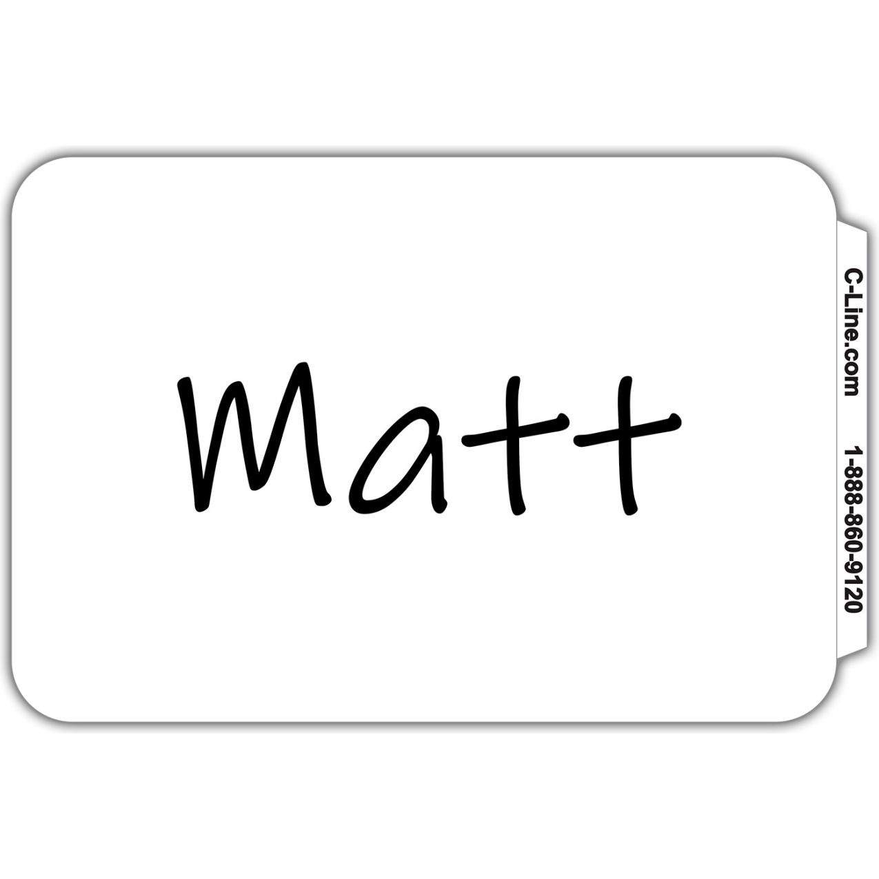 Pressure Sensitive Badges, Plain, White, 3-1/2" x 2-1/4", Pack of 100
